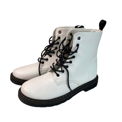  Womens  White Size 8 Boots 8 Hole Lace Up