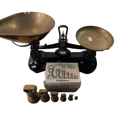Libra Scale Brass Weights England 