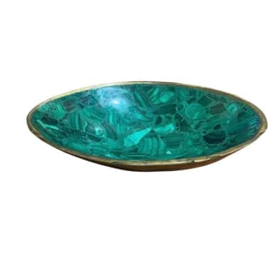 Vintage Malachite oval bowl 