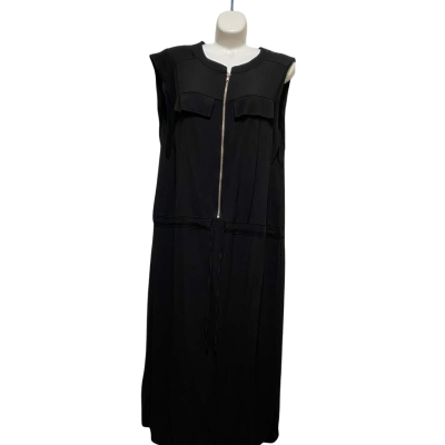 Warehouse Womens  Size 10 Sleevless Zip front Midi Dress Black  