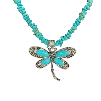 Olivia & Grace Blue Dragonfly Necklace 