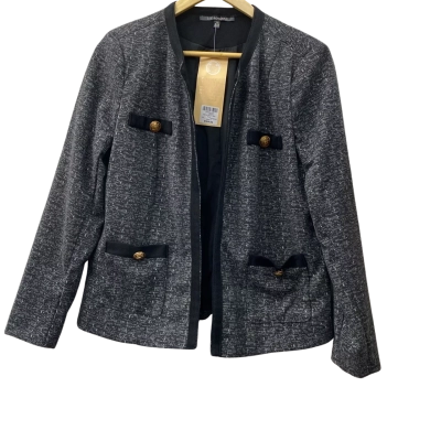 Liz Jordan Womens  Size 10 Open Jacket Black  / Grey 