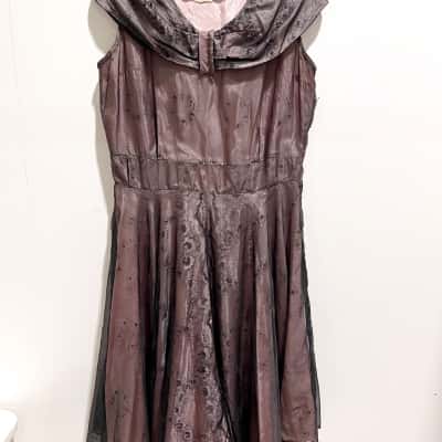  The Elegant Lady Womens  Size 12 Cocktail Dress / Short Sleeve Dress  Brown / Pink  