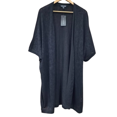 Autograph Black Patterned Longline Cardigan Size L  