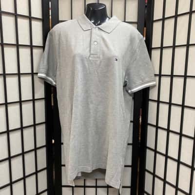 Tommy Hilfiger Mens  Size M Grey Polo Top- near new 