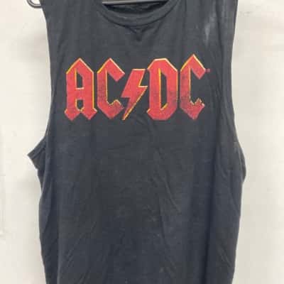 AC/DC Mens  Size M Black sleeveless shirt 