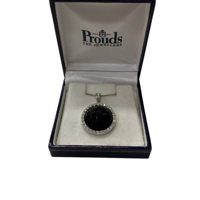 Prouds the Jewellers Womens Necklace / Pendant Black  / Silver / White 925