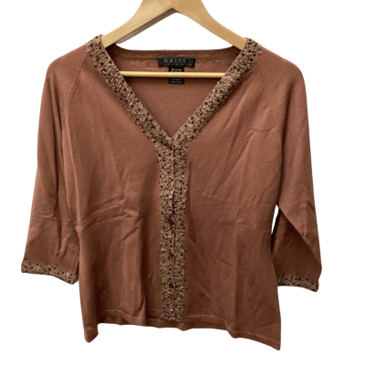 Raiss  Knitwear  Size 4 Button-down Cardigan Brown (c)