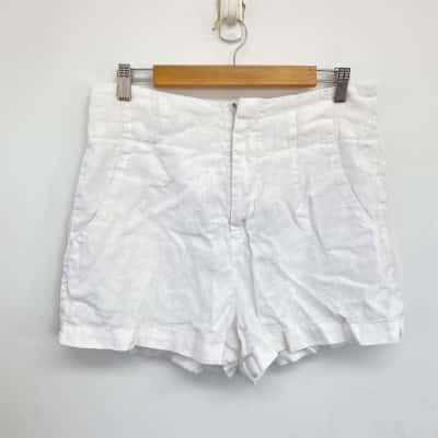Seed Heritage White 100% Linen Shorts  Size 12 