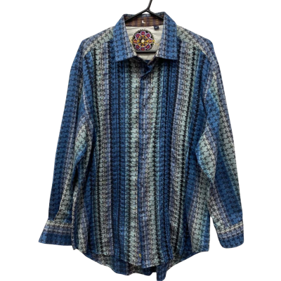 Robert Graham Mens  Size XXL Long Sleeve Shirt Blue / Pattern 