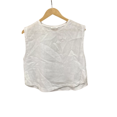 Philosophy Womens  Size S Linen Sleeveless Top White 