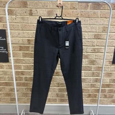 mens Connor charcoal rick check chino size 33