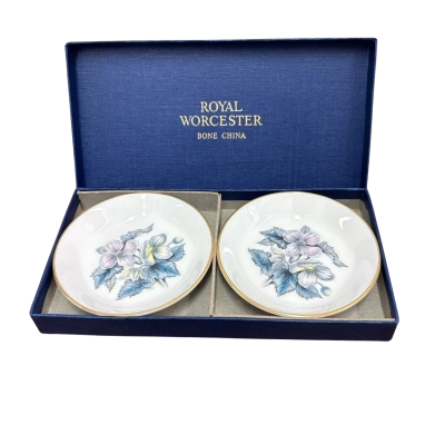 Royal Worcester  Boxed Pair of Pin Dishes  Made in England