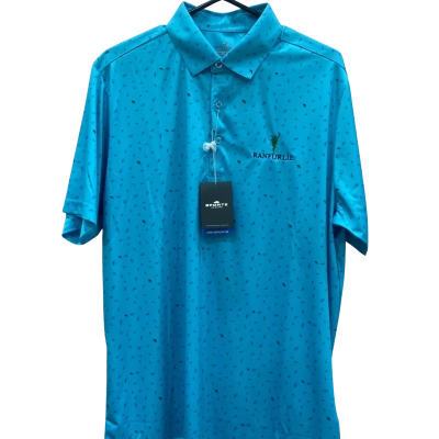 Sporte Men’s polo colour teal with pattern size: L, brand new with tags