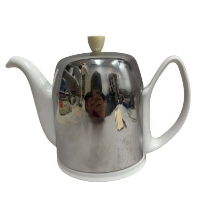 Guy Degrenne  - Salam The - white steel tea pot - Good Condition. 