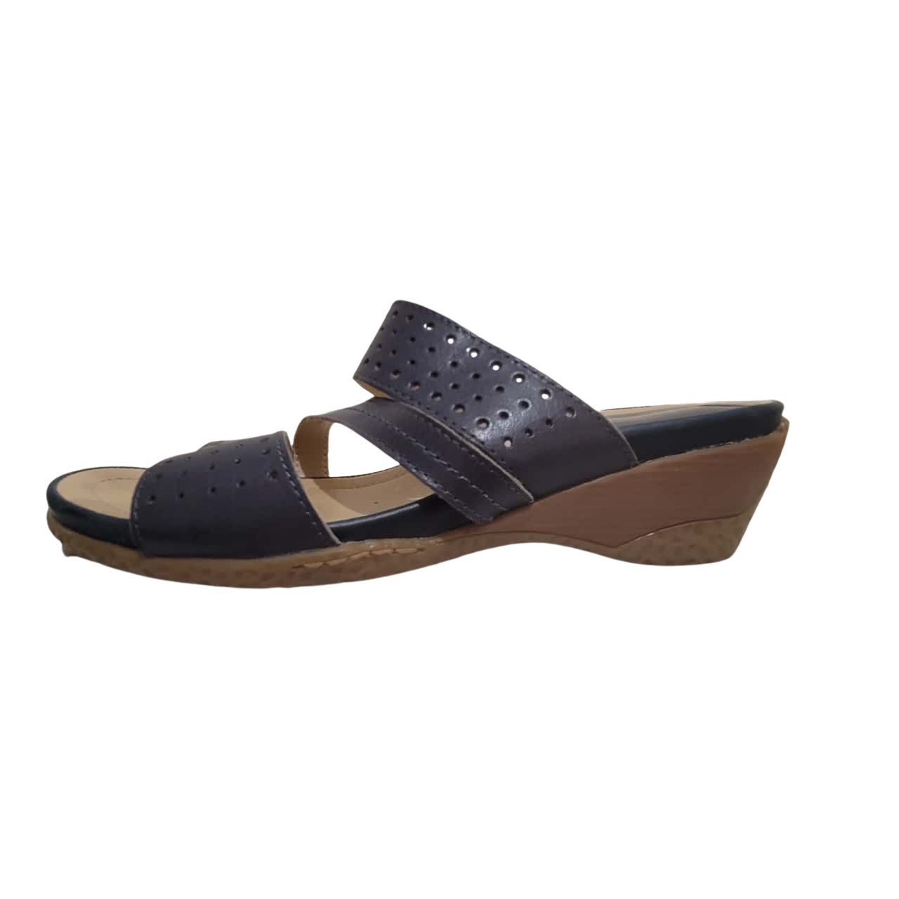 Hush Puppies Womens Low Heel Slide Sandals Size 7 Blue/Beige(s)