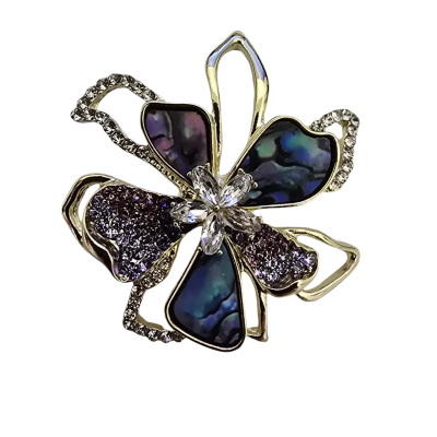  Womens Gold Plate with Coloured Crystals/Diamantes Brooch 