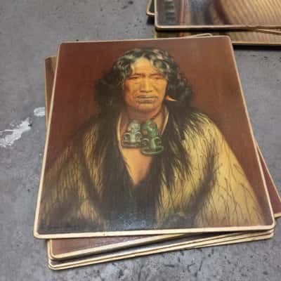 12 x Gottfried Lindauer Maori Portrait Cork Backed Placemats