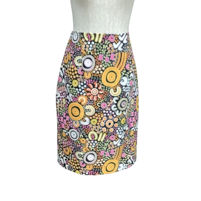 Yarn Womens Size 12 Pencil Skirt Multicoloured / Pattern 
