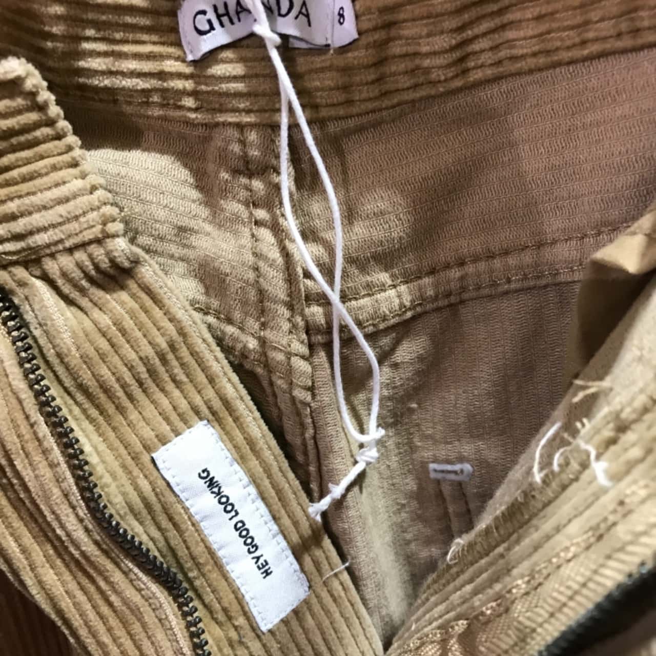 Ghanda Womens Size 8 Wide Leg Beige pant(s)