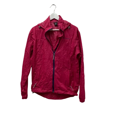 Macpac Womens light weight Rain/Wind Nylon hooded Jacket Size XS Red 