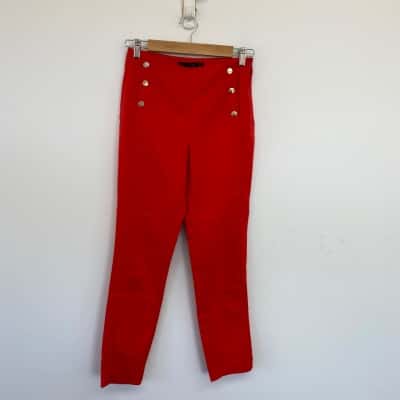 Zara Red Gold Buttons Pants  Size 36 