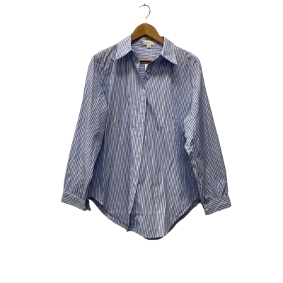 Forcast Piper   Size 12 Long Sleeve Shirt Blue / Striped /Ivory