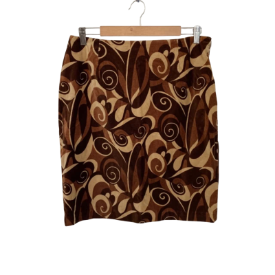 Charlie Brown Womens  Size 14 Midi Skirt Beige / Brown 