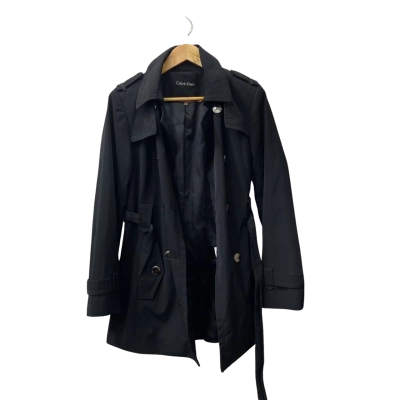 Calvin Klein Womens  Size S Trench Coat Black  