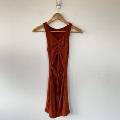 Dyln Orange Sleeveless Cut Out Mini Dress  Size XS 