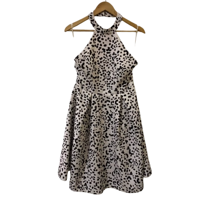 Keepsake Womens  Size L Halter Neck Dress Black  / Off White 
