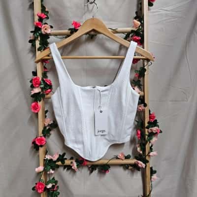 Womens Jorge White Corset Top Size 10 BNWT