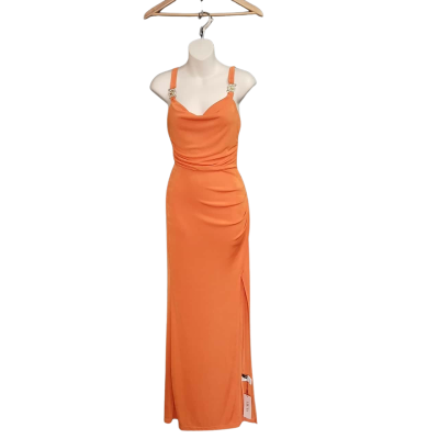  Micas Dark Orange Cocktail Dress Womens  Size S