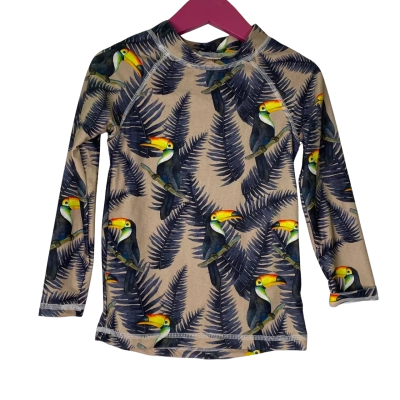 Cheeky Chickadee Kids  Size 3 Swim Top  Animal print 