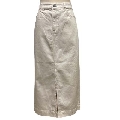 Sportscraft Womens  Size 14 Denim Midi Skirt Cream 