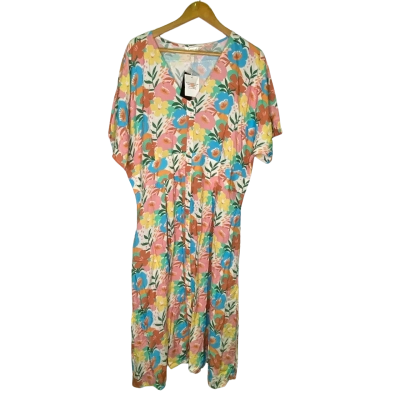 Capture Womens  Size 20 Midi Dress Floral / Multicoloured 