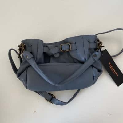 Wanderers Blue Leather Cross Body Bag / Handbag / Shoulder Bag 