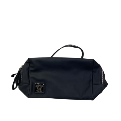 Womens black Parfums Medusa head zip travel toiletry beauty bag
