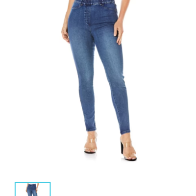 Cafe Latte.  Stretch Denim Jegging.  Dark Denim  Size 16 