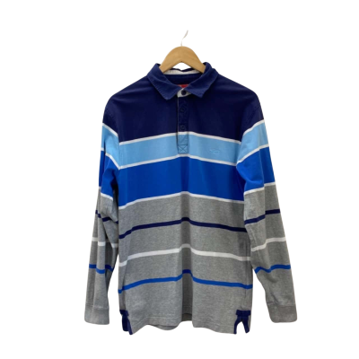 R.M. Williams Mens Size S Blue / Grey Striped Rugby Top