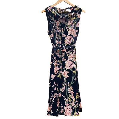 Maiocchi Black/Pink Floral Velvet Dress Size 14
