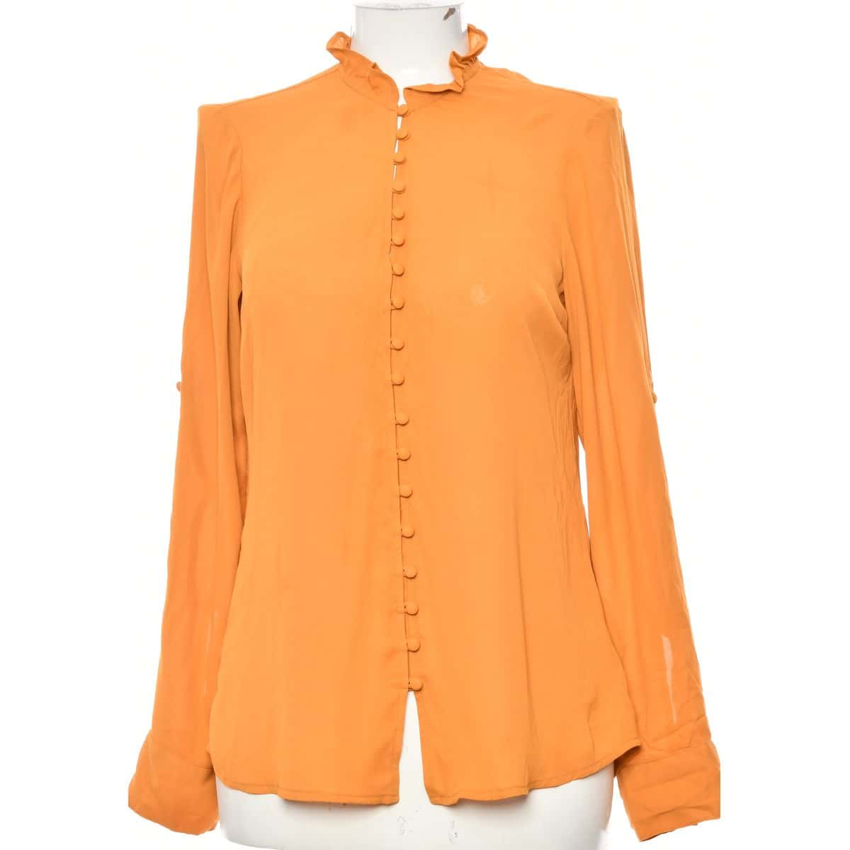 Express Women's Size L Long Sleeve Button Up Shirt Mustard Yellow (s)