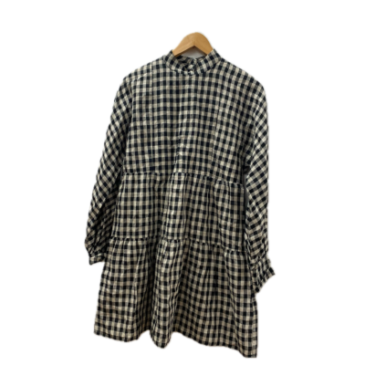 AERE Womens Dress Size 8 Black  / Checked / Off White 