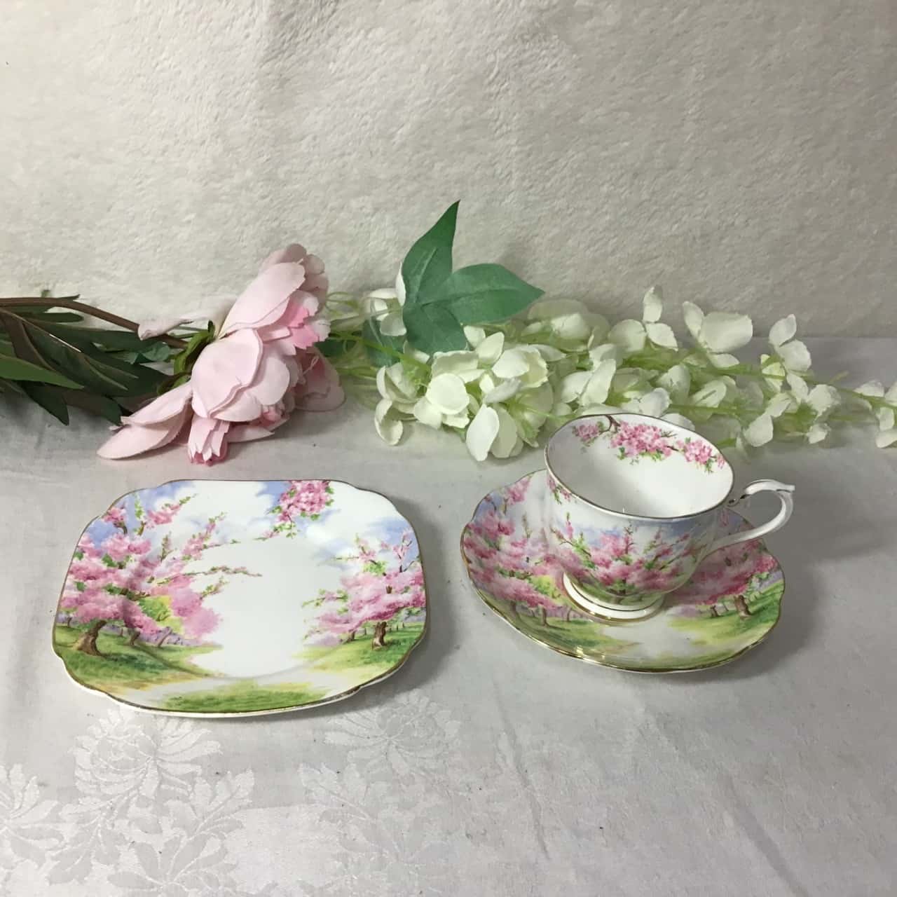 vintage Royal Albert “Blossom Time” Bone China Cup Saucer And