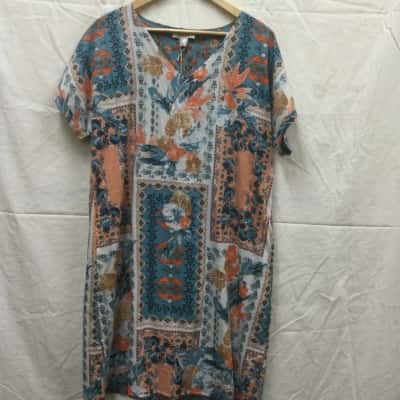 Orientique Womens Size 14 Floral Reversible Dress RRP: $89.95