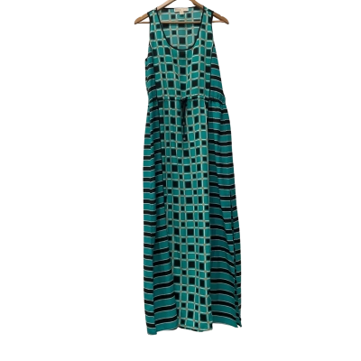 Michael Kors Womens  Size XL Maxi Dress Black  / Gold / Green / White 