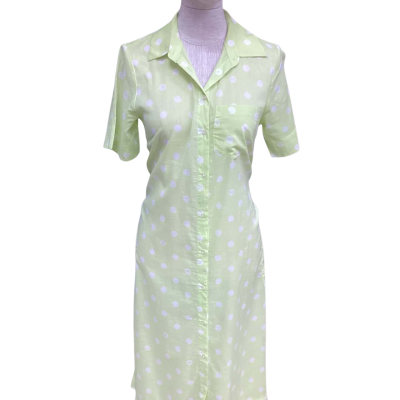 Scotch & Soda - Maison Scotch Womens  Size XS Maxi Dress Green / Polka Dot 