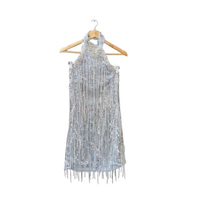 Dejzi Size One Size Party Dress Grey/Silver BNWT
