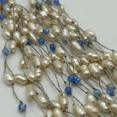 Freshwater Pearl with Glass Beads 12 Strand Necklace