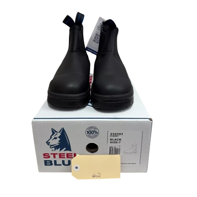  Mens  Size 7 Steelcap Boots  Black  